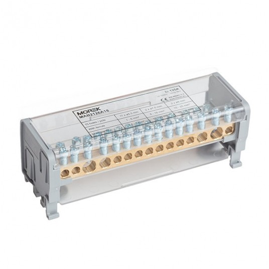 BLOK ROZDZIELCZY MAB125A-15 2P 2X35+2X25+11X6MM -zdjęcie numer 1