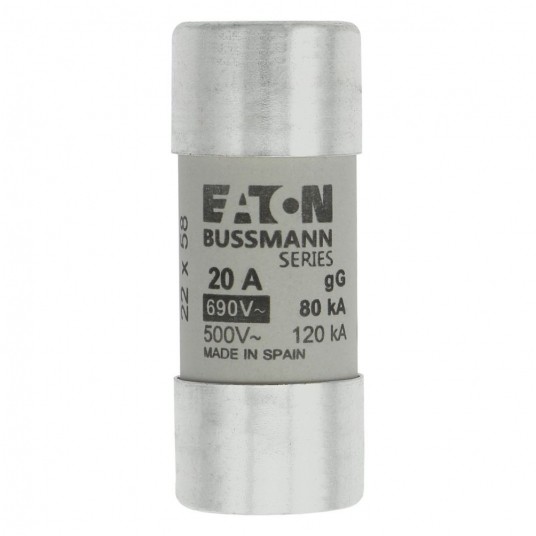 CYLINDRICAL FUSE 22 x 58 20A GG 500V AC Wkładka cylindryczna -zdjęcie numer 1