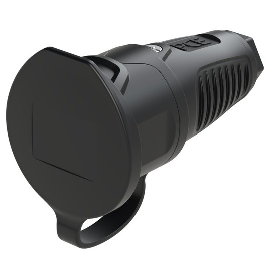 Gniazdo gumowe z zatyczką 16A 2P+Z 230V IP54 z bolcem uziemiającym 2411‑ss -zdjęcie numer 1