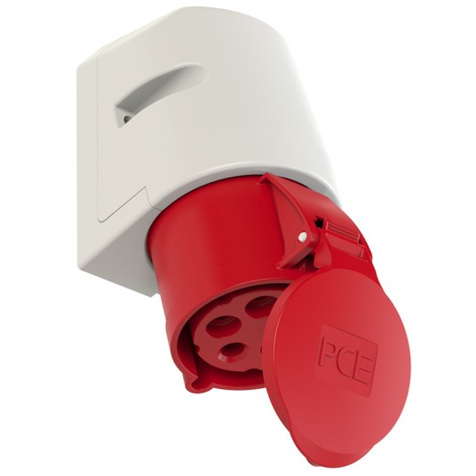 Gniazdo stałe 32A 5P 400V czerwone IP44 125‑6 -zdjęcie numer 1