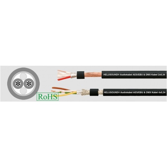HELUSOND DMX 2X0,34MM AUDIO CZARNY -zdjęcie numer 1