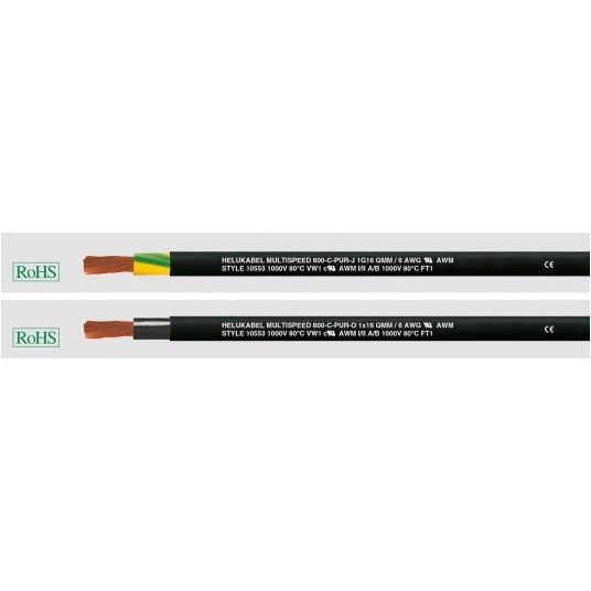 M.SPEED 600-PUR-J 1G50 KABEL ŻÓŁTO-ZIELONY -zdjęcie numer 1