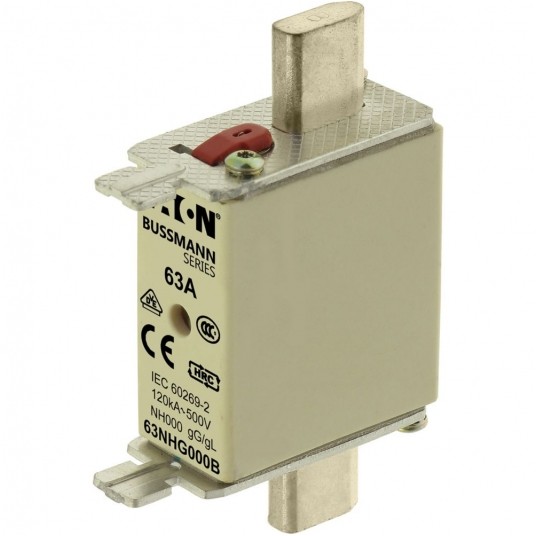 NH FUSE 63A 500V GL/GG SIZE 000 DUAL IN wkładka typu NH -zdjęcie numer 1