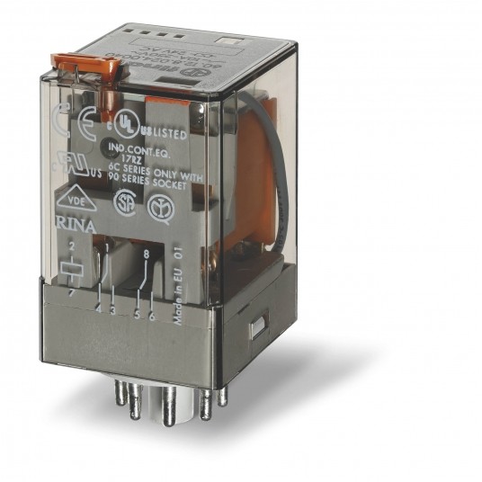 PRZEKAŹNIK 2P 10A 110V AC, PRZYCISK TESTUJĄCY, MECHANICZNY -zdjęcie numer 1