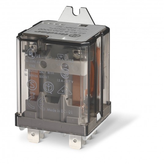 PRZEKAŹNIK 2P 16A 230V AC, NA PANEL, FASTON 250 -zdjęcie numer 1