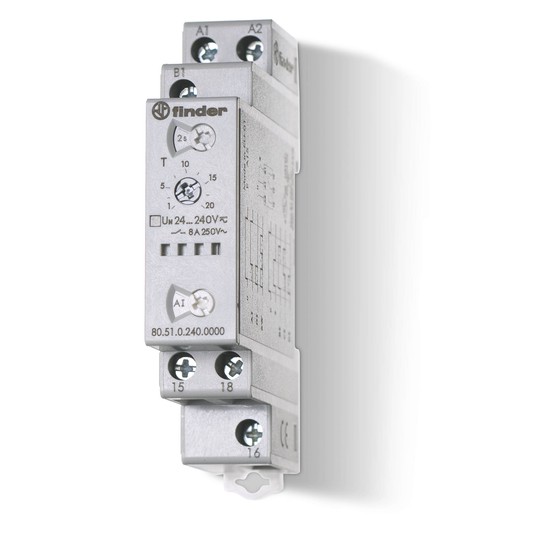 Przekaźnik czasowy 1P 16A 24‑240V AC/DC 0,1s‑24h wielofunkcyjny AI, DI, SW, BE, CE, DE 80.51.0.240.0000 -zdjęcie numer 1