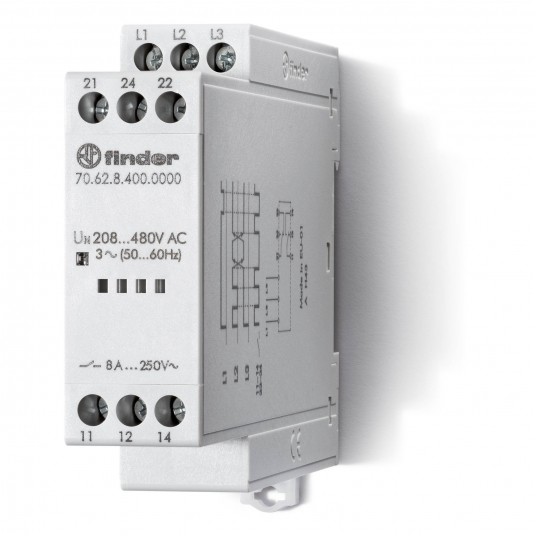 PRZEKAŹNIK KONTROLI NAPIĘCIA 3FAZ. KONTROLA ZANIKU, ROTACJI I -zdjęcie numer 1