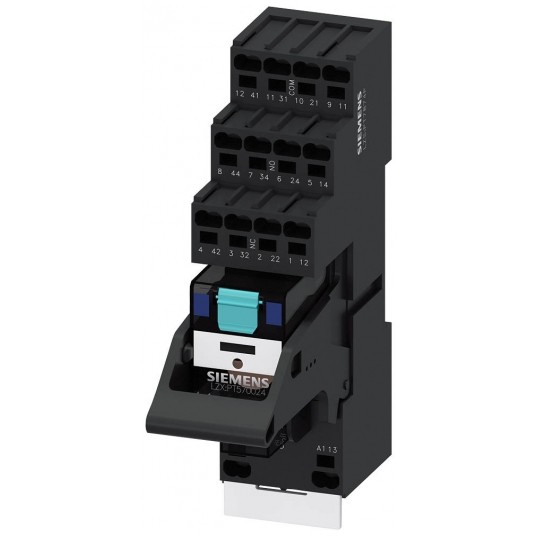 PRZEKAŹNIK WTYKOWY KOMPLETNY 24V DC 4 STYKI LED CZERWONY PUSH-IN -zdjęcie numer 1