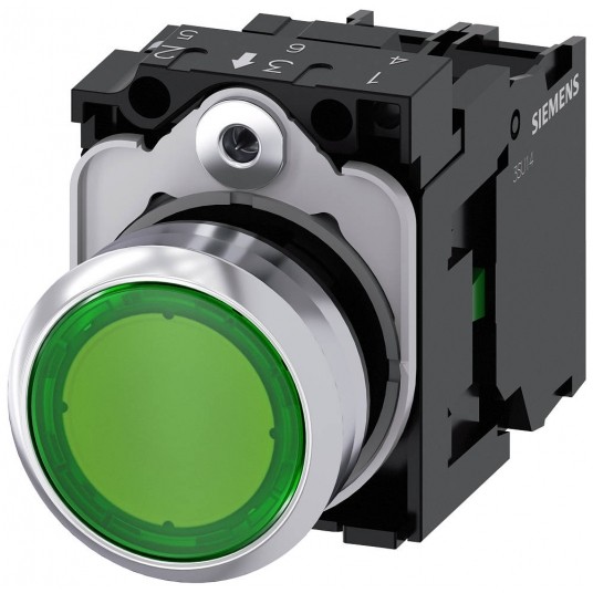 PRZYCISK PODŚW. ZIELONY, 24V -zdjęcie numer 1