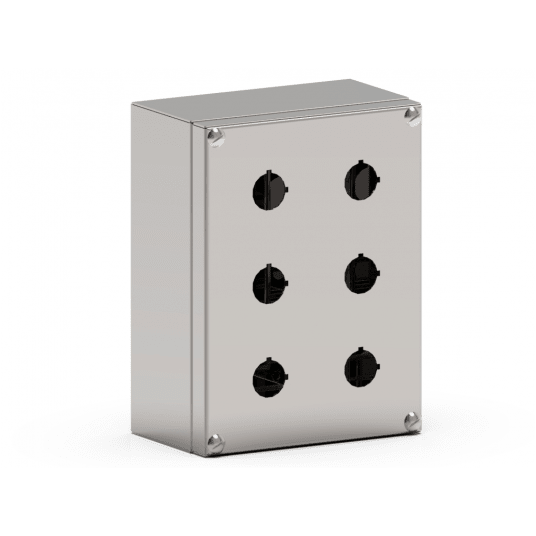 PUSZKA PRZYŁĄCZENIOWA W150X200X90 6 OTW. BEZ PŁYTY MONTAŻOWEJ AISI304 I -zdjęcie numer 1