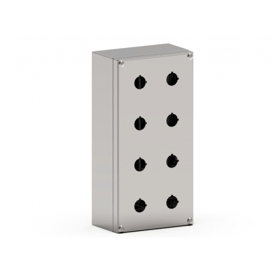 PUSZKA PRZYŁĄCZENIOWA W150X300X90 IP66 x8 BEZ PŁYTY MONTAŻOWEJ AISI304 I -zdjęcie numer 1