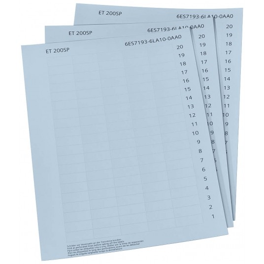 SIMATIC ET 200SP, 1000 LABELING STRIPES, LIGHT GREY, 10 SHEETS DIN A4, -zdjęcie numer 1