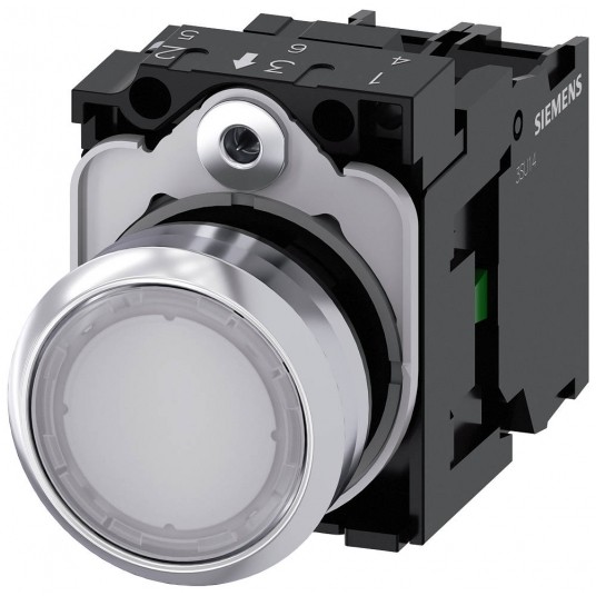 SIRIUS ACT, PRZYCISK PODŚWIETLANY, 22MM, OKRĄGŁY, METAL, BŁYSZCZĄCY, BI -zdjęcie numer 1