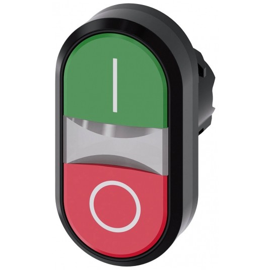 SIRIUS ACT, PRZYCISK PODŚWIETLANY PODWÓJNY ZIELONY I, CZERWONY O -zdjęcie numer 1