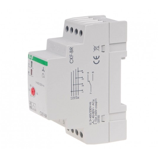 styk 1P ,I=10A, próg regulowany 165-180V, CZUJNIK KOLEJNOSCI I ZANIKU FA -zdjęcie numer 1