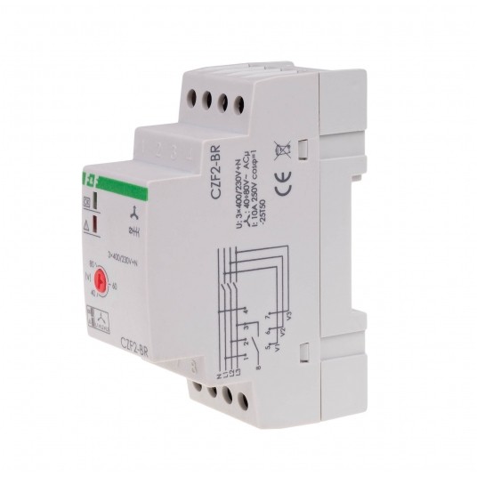 styk 1Z, I=10A, próg regulowany 165-180V, CZUJNIK ZANIKU FAZY Z KONTROLĄ -zdjęcie numer 1