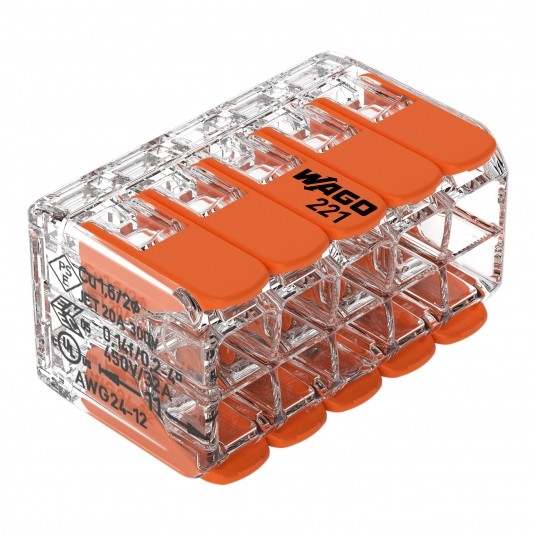 SZYBKOZŁĄCZKA 10x0,2-4mm2 TRANSPARENTNA/pomarańczowa op=15szT -zdjęcie numer 1