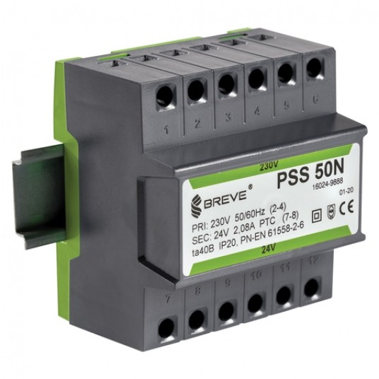 TRANSFORMATOR PSS 50N 50VA, 230/24V TRANSFORMATOR 1 FAZ. -zdjęcie numer 1