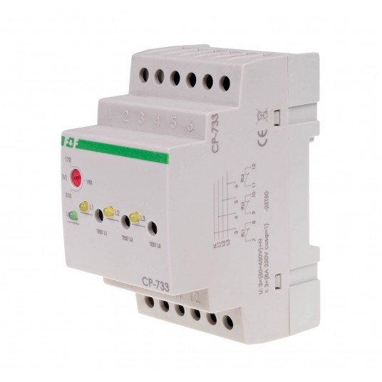 trójfazowy, Un=3x(50÷450)V+N, styk 3×1R, 3 PRZEKAŹNIK NAPIĘCIOWY -zdjęcie numer 1