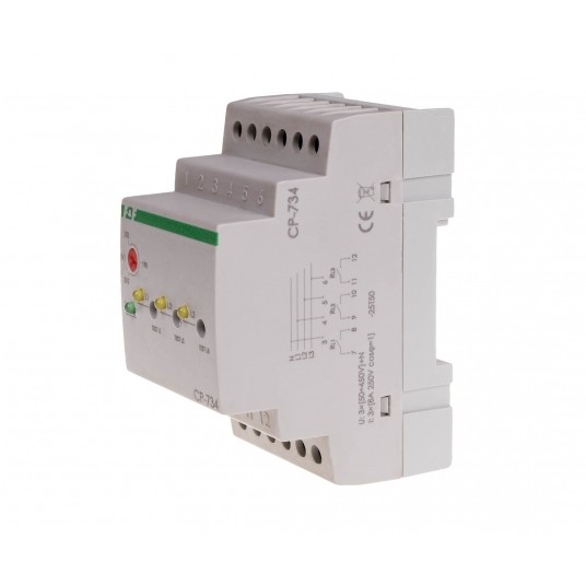 trójfazowy, Un=3x(50÷450)V+N, styk 3×1Z, PRZEKAŹNIK NAPIĘCIOWY -zdjęcie numer 1