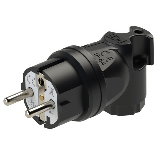 Wtyczka gumowa kątowa 10/16A 2P+Z 230V UNI‑SCHUKO IP44 /guma‑poliamid/ TAURUS 05821‑s -zdjęcie numer 1