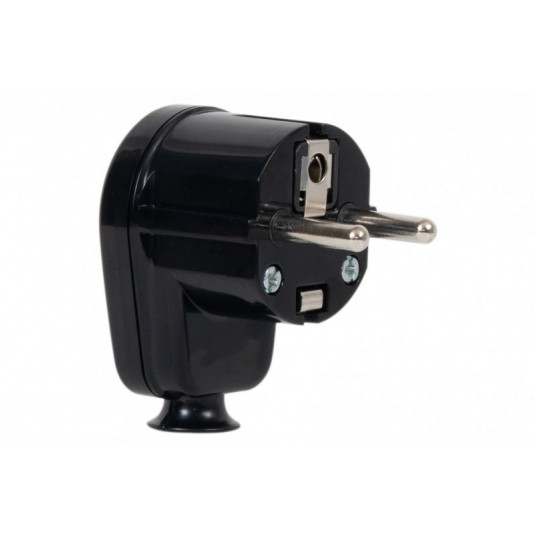 WTYCZKA KĄTOWA Z UZIEMIENIEM CZARNA WTYCZKA 16A -zdjęcie numer 1