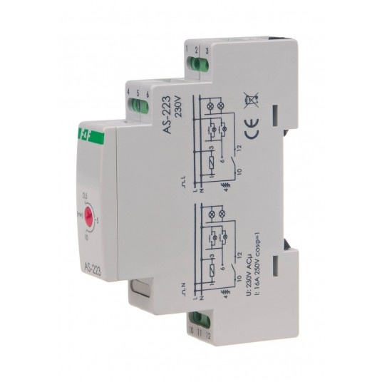 z przeciwblokadą, Un=230V, I=16A, 1 moduł AUTOMAT SCHODOWY -zdjęcie numer 1