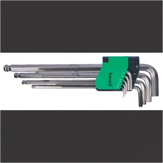 Zestaw kluczy imbusowych 1,5-10 mm grot kulowy ekstra długie -zdjęcie numer 1