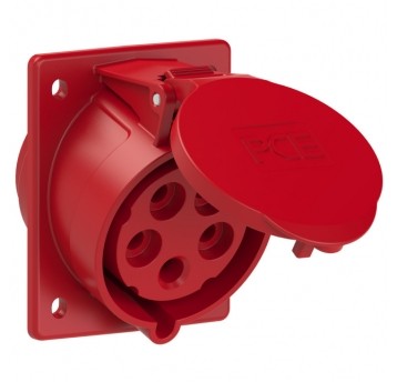 AK2.GNIAZDO tablicowe 32A 5P CZERWONE