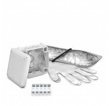 B.ŻYWICA ZESTAW PUSZKA T60 ZŁĄCZKA 5X6MM2 OSŁONA KRAWĘDZI DO BLACH