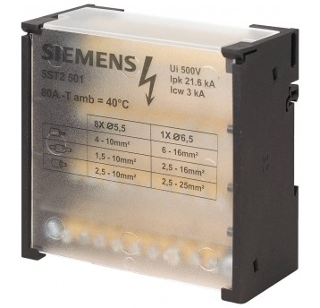 BLOK ROZDZIELCZY 4-BIEG., 80A, 690V, WEJŚC 1X16MM^2 WYJŚCIE 8X10MM^2 DO