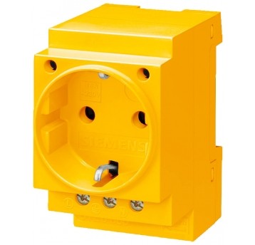 GNIAZDO SCHUKO 16A ŻÓŁTE GNIAZOD NA SZYNĘ DIN ŻÓŁTE