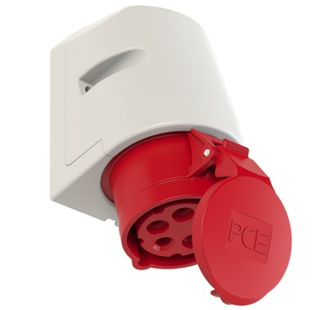 Gniazdo stałe 16A 5P 400V czerwone IP44 115‑6