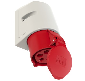 Gniazdo stałe 32A 5P 400V czerwone IP44 125‑6
