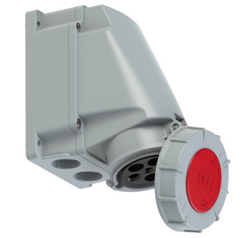 Gniazdo stałe 63A 5P 400V czerwone IP67 135‑6p