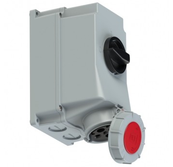 GNIAZDO Z WYŁĄCZNIKIEM 0-1 IP67 63A 4P I BLOKADA ZAM. NA KŁÓDKĘ PCE 753