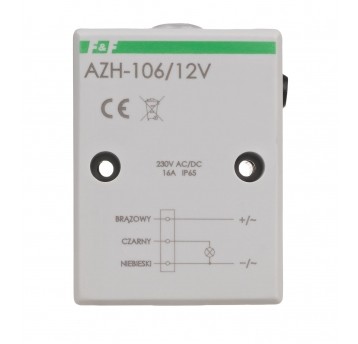 hermetyczny, Un=12V AC/DC, I=16A, przewód AUTOMAT ZMIERZCHOWY