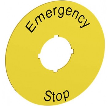 KTC15-1005 TABLICZA ŻÓŁTA EMERGENCY STOP