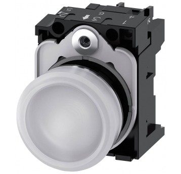 LAMPKA SYGNALIZACYJNA, 22MM, OKRĄGŁA, META BIAŁA