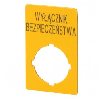 M22-XZK1-PL99 Tabliczka do przycisku bezpiec