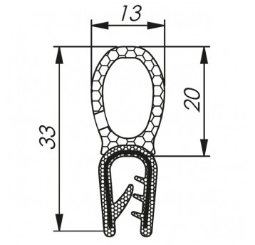 MCC USZCZELKA CZARNA 4,0-6,0MM RAL 9005 MOREK