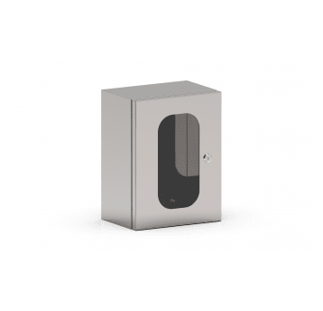 OBUDOWA W300X400X210 DRZWI LEXAN IP66 BEZ PŁYTY MONTAŻOWEJ AISI304 I