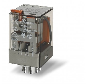 PRZEKAŹNIK 2P 10A 230V AC, PRZYCISK TESTUJĄCY, LED, MECHANICZNY