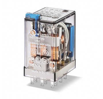 PRZEKAŹNIK 3P 10A 12V DC, PRZYCISK TESTUJĄCY