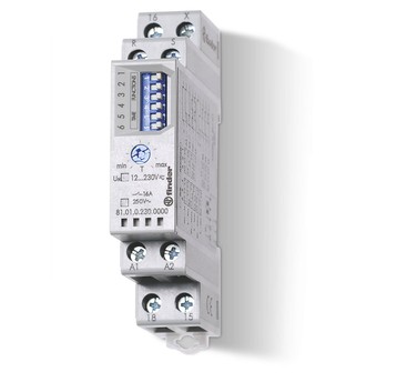 Przekaźnik czasowy 1P 16A 12‑230V AC/DC 0,1s‑10h wielofunkcyjny AI, DI, SW, SP, BE, DE, Eeb 81.01.0.230.0000