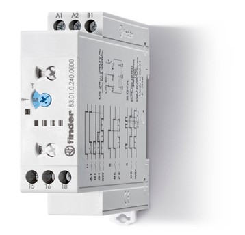Przekaźnik czasowy 1P 16A 24‑240V AC/DC 0,05s‑10dni wielofunkcyjny AI, DI, GI, SW,BE, CE, DE, WD 83.01.0.240.0000