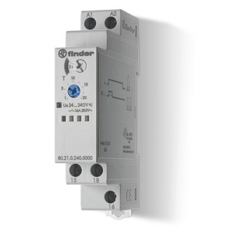 Przekaźnik czasowy 1P 16A 24‑240V AC/DC 0,1s‑24h 250V jednofunkcyjny DI 80.21.0.240.0000