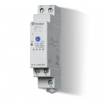 PRZEKAŹNIK CZASOWY JEDNOFUNKCYJNY BI, STEROWANIE 24...240VAC/DC,