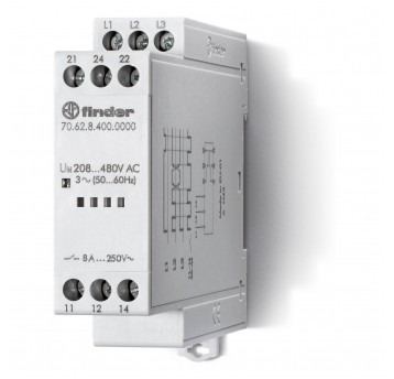 PRZEKAŹNIK KONTROLI NAPIĘCIA 3FAZ. KONTROLA ZANIKU, ROTACJI I