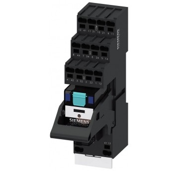 PRZEKAŹNIK WTYKOWY KOMPLETNY 24V DC 4 STYKI LED CZERWONY PUSH-IN